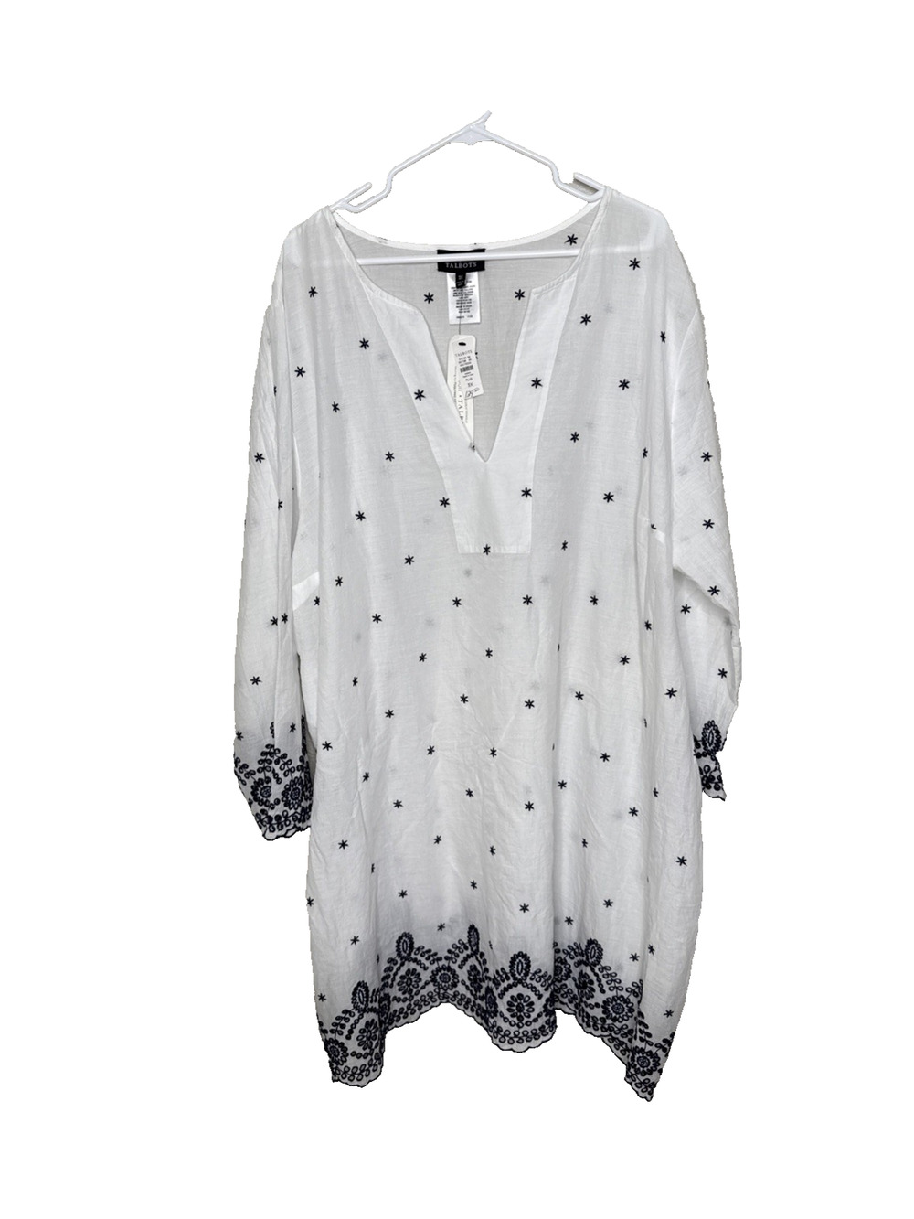 Miraclesuit x Talbots White Eyelet Embroidered Swim Cover Up UPF 50+ Sz 3X New